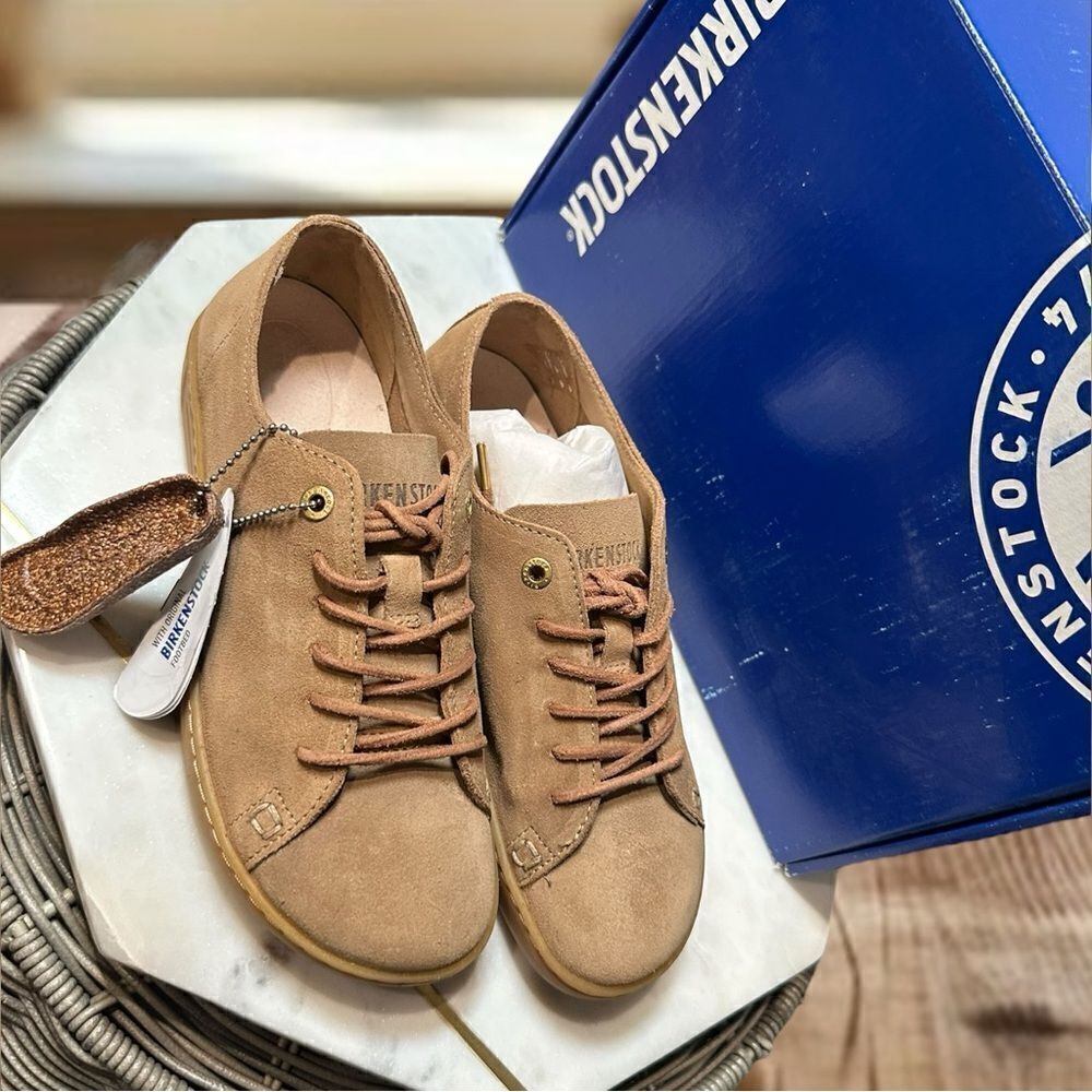 BIRKENSTOCK Arran Leather Lace Up Sneaker Shoes Sand Size 36 - Picture 4 of 14